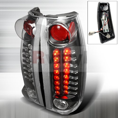 Black Bezel Clear Lens SMD LED Taillights for 1999-2000 Cadillac Escalade - High Visibility Rear Lights for Night Driving & Enhanced Safety