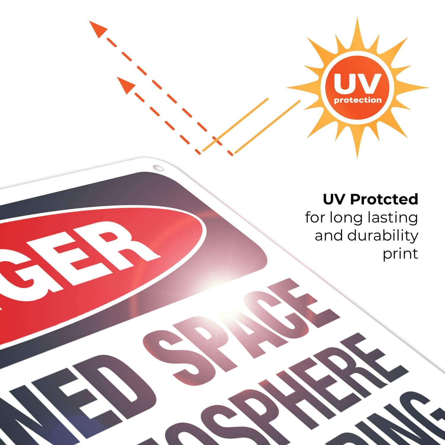 Danger Confined Space Test Atmosphere Before Entering Sign - OSHA Compliant 10x7 Inch Rust-Free Aluminum Safety Sign - Fade Resistant for Indoor/Outdoor Use - Made in USA - Perfect for Construction Sites, Warehouses & Industrial Facilities