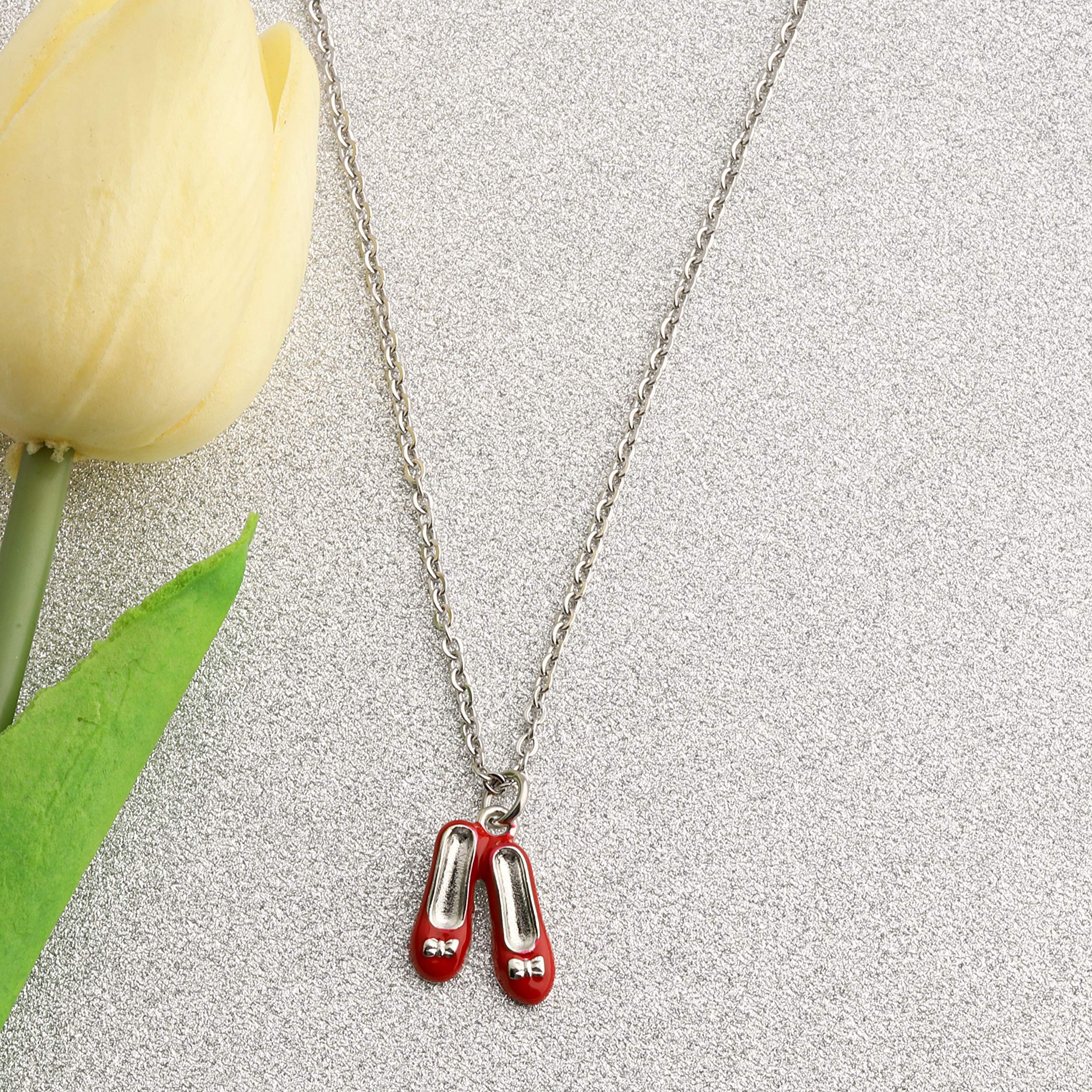 Sweet Home Inspired Necklace - Red Enamel Shoe Charm Pendant Jewelry | Perfect Gift for K-Drama Fans & Anime Lovers | Great for Cosplay, Birthday Presents & Fashion Accessories