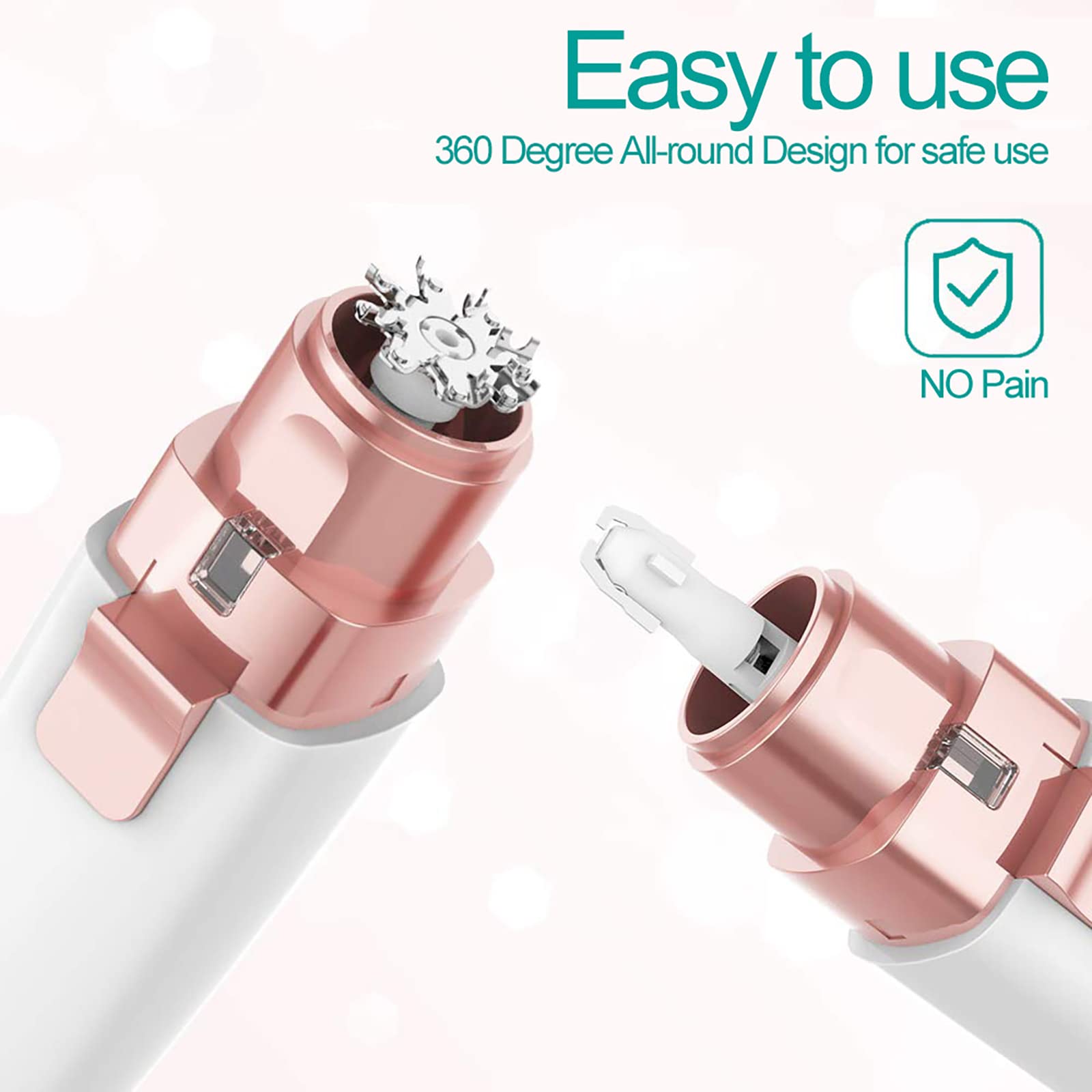 2-in-1 Rechargeable Waterproof Facial Hair Remover for Women - Painless Eyebrow Trimmer & Lady Shaver for Lips, Nose & Face | Perfect for Smooth Skin at Home, Travel & Salon Use