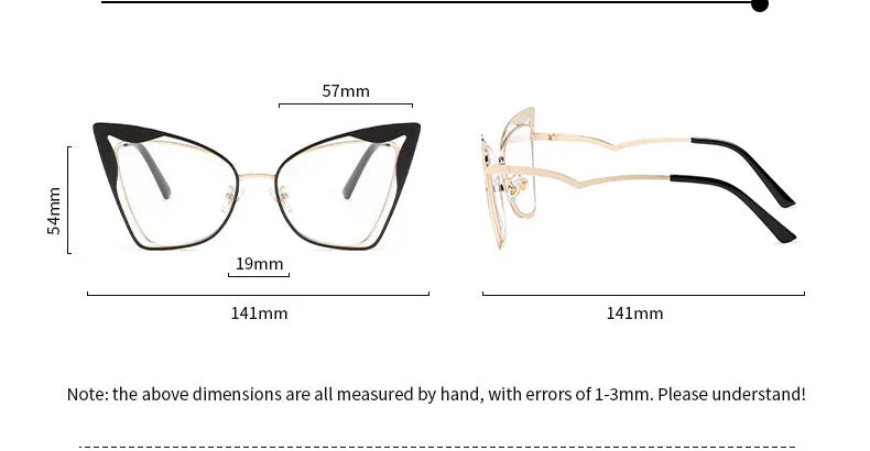 CCspace Women's Fashion Oval Butterfly Full Rim Eyeglasses Frame - Lightweight Alloy Metal Glasses for Women, Perfect for Reading, Working & Daily Wear