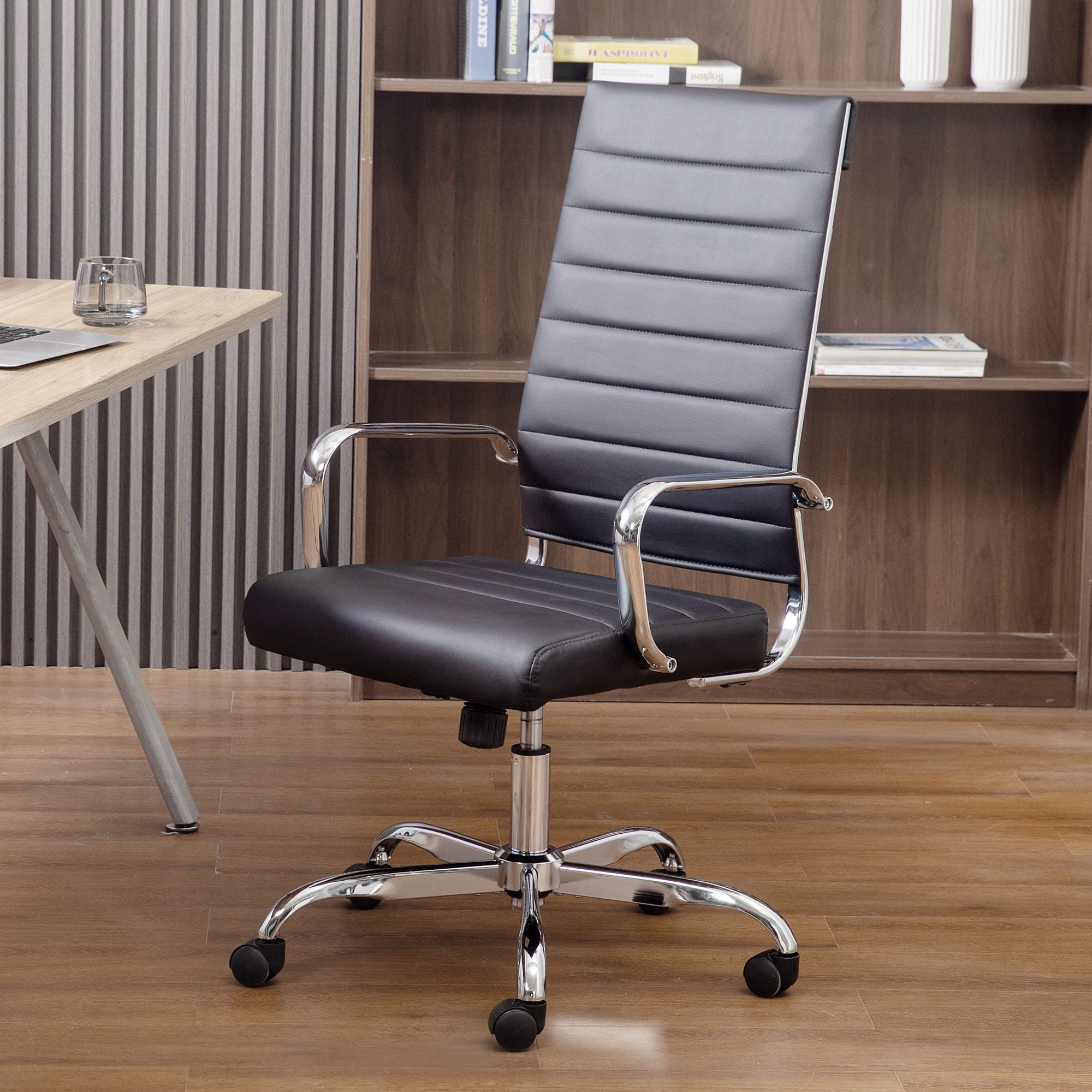 Ergonomic Modern Office Chair - Adjustable Leather Desk Chair with 360° Swivel & Lumbar Support - Perfect for Home Office, Gaming, and Executive Workspaces