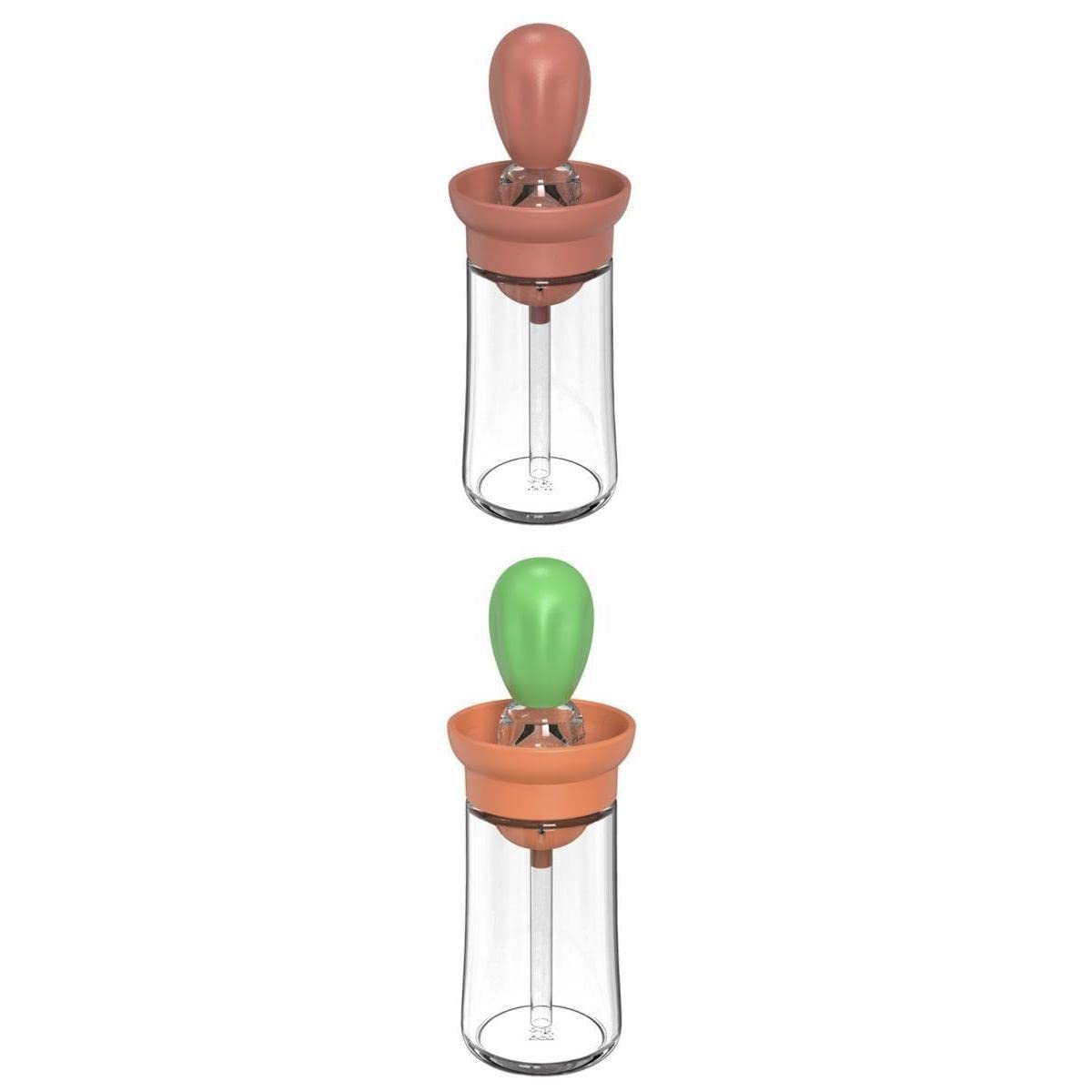 2-Pack Wide Mouth Oil Dispenser Bottles with Brush - Perfect for Outdoor Cooking, Frying & Sauce Drizzling - Ideal for BBQ, Camping & Kitchen Use