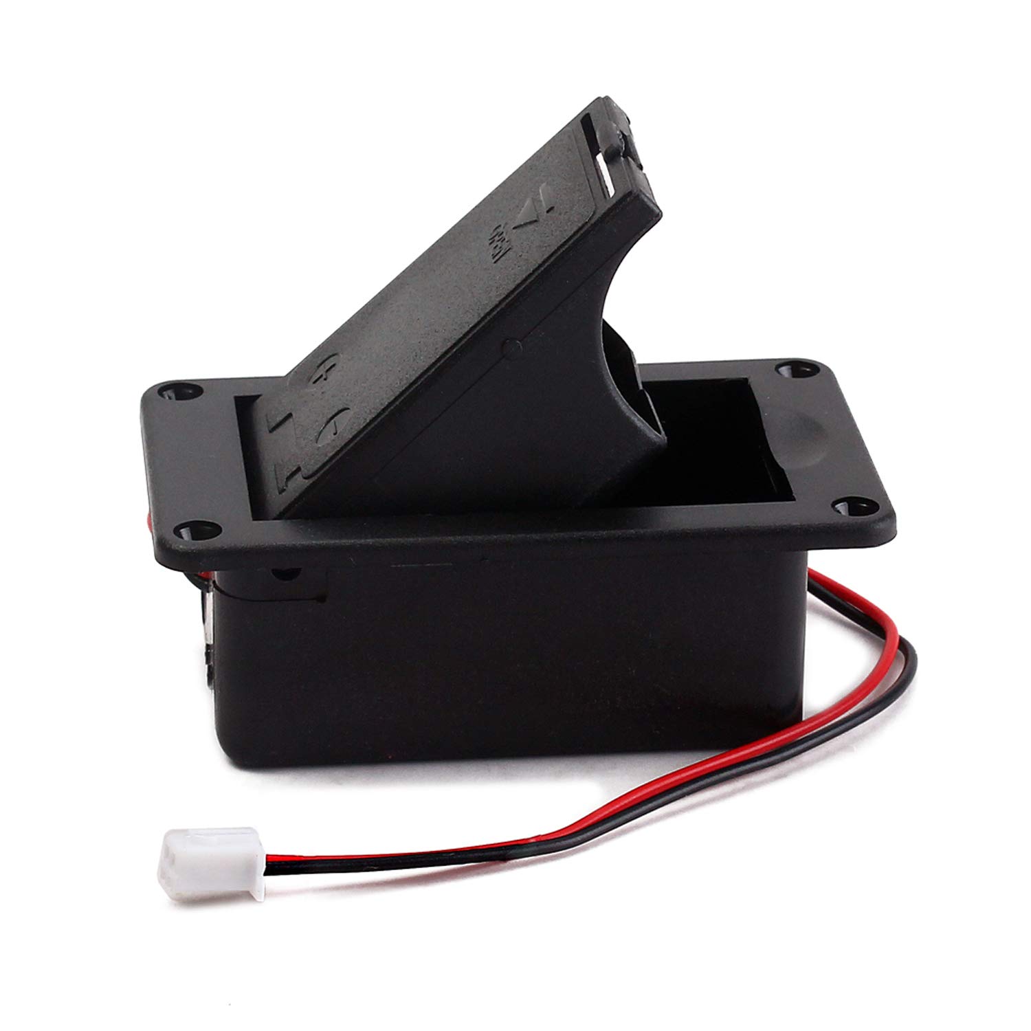 9V Guitar Pickup Battery Box - Black Case Cover Holder for Guitar & Bass Pickups - Perfect for Live Performances & Studio Recording