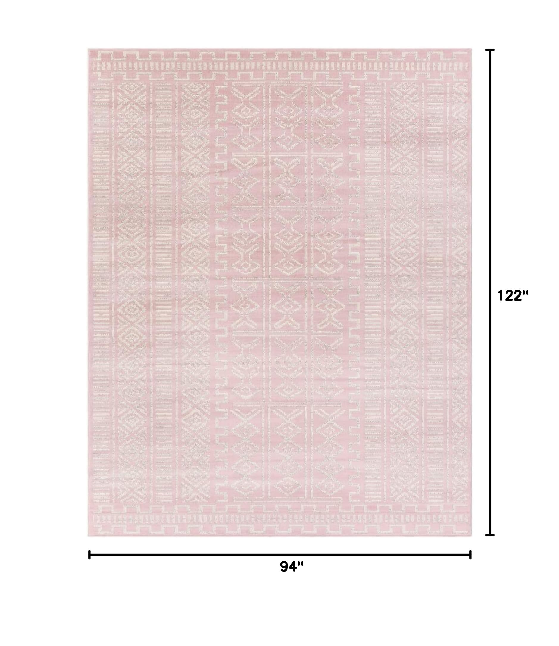 Mark&Day 8x10 Pale Pink Area Rug - Soft Plush Carpet for Living Room, Bedroom, Kitchen - 7'10