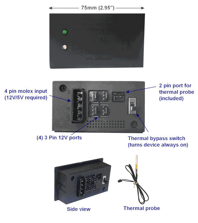 Coolerguys 2U Server Rackmount Cooling System with Dual 80mm Fans & Pre-Set Thermal Controller - Ideal for Data Centers, Server Rooms, and Network Closets