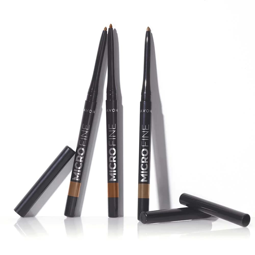 3 Pack Avon Micro Fine Brow Pencil - Dark Brown for Natural Looking Eyebrows | Perfect for Daily Makeup & Professional Use