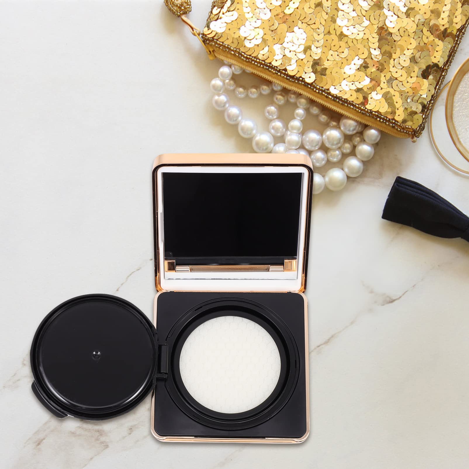 Empty Cosmetic Powder Case - Travel-Friendly Bb Cream & Foundation Holder for Makeup Storage | Perfect for On-the-Go Touchups & Compact Organization