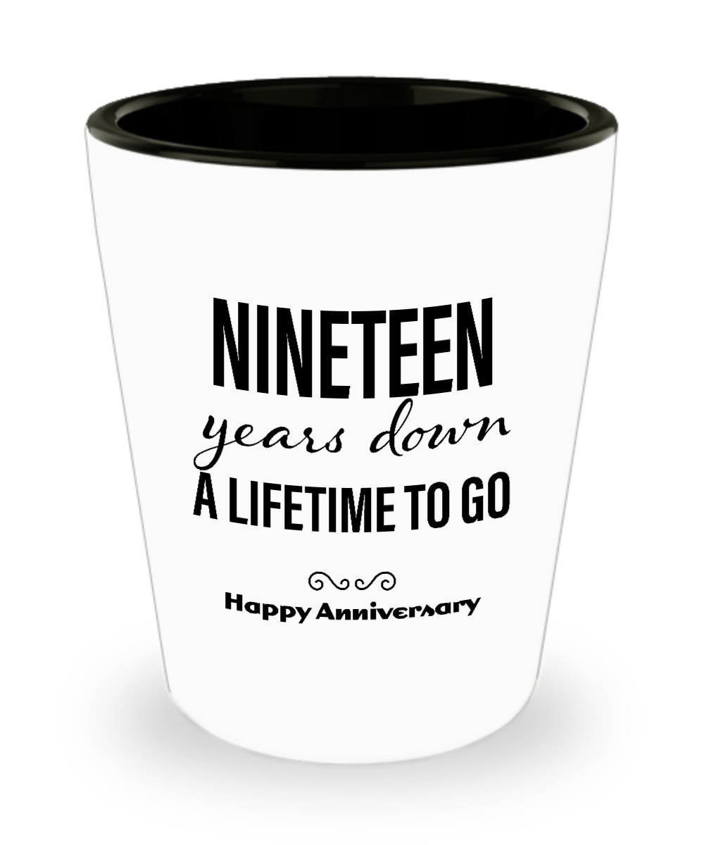 19th Anniversary Gifts for Husband - Personalized Engraved Shot Glass Set for Men, Boyfriend, Dad | Unique 19 Year Wedding Anniversary Present for Him | Great for Celebrations, Parties & Romantic Moments