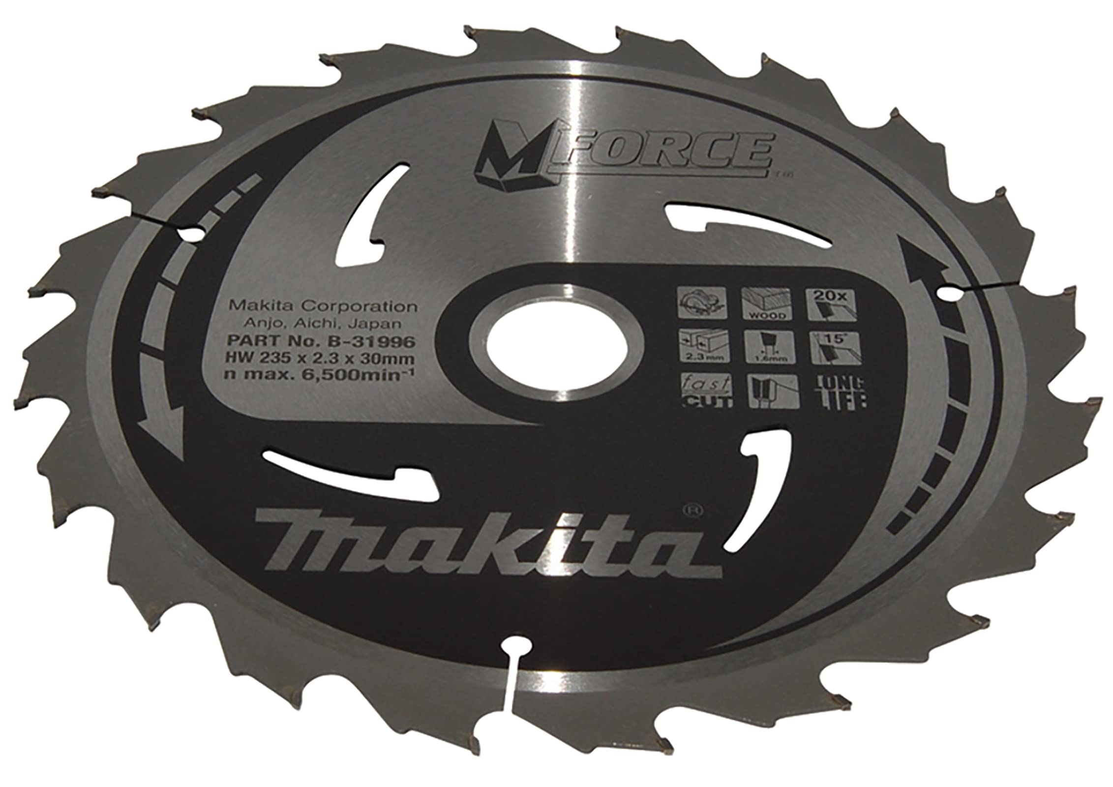 B-31996 M-Force 9.25-Inch 30mm 20-Teeth Circular Saw Blade - Premium Cutting Tool for Wood, Plywood & MDF - Perfect for DIY Projects & Professional Carpentry