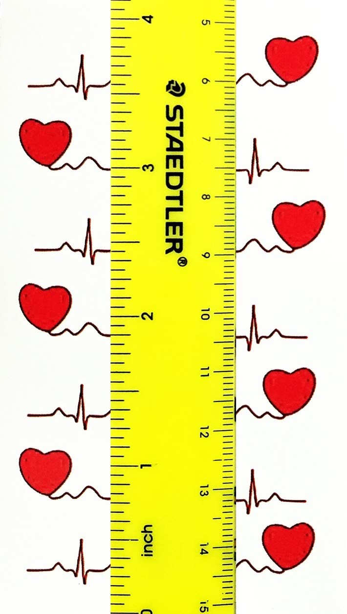 PARITA Small Temporary Tattoo Stickers - 3 Pack Red Heart Pulse Line Cartoon Waterproof Fake Tattoos for Arms, Legs, Shoulder or Back | Festival Body Art, Fashion Accessories for Parties, Concerts & Summer Beach