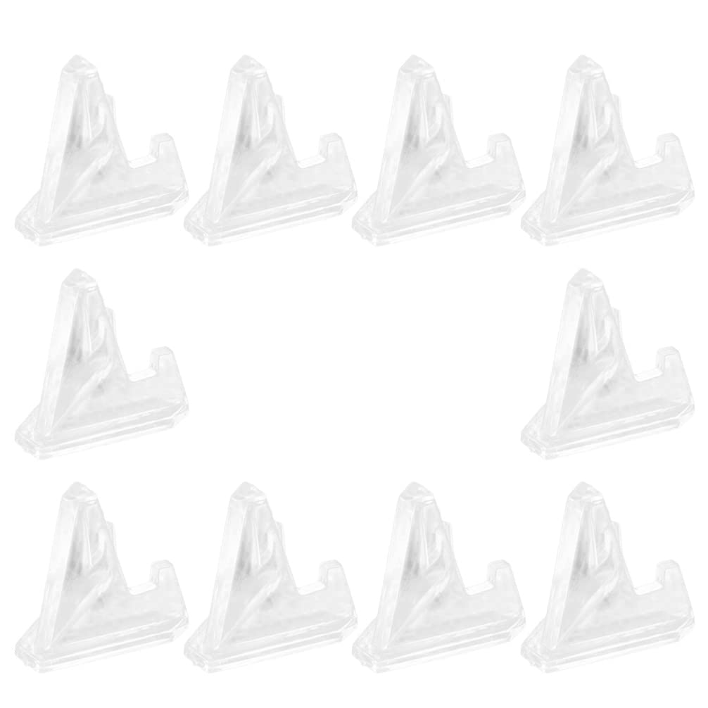 iplusmile 10-Pack Clear Acrylic Easel Stands for Displaying Coins, Pocket Watches, Capsules, Medals & Casino Chips - Perfect for Showcasing Collectibles, Jewelry & Small Treasures at Home or Retail Stores