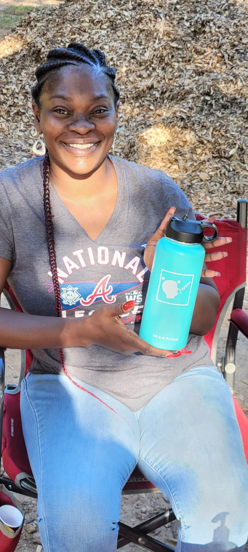 AAHHH Insulated Stainless Steel Water Bottle - 32oz Turquoise, Leak Proof & BPA Free - Perfect for Gym, Hiking & Outdoor Activities