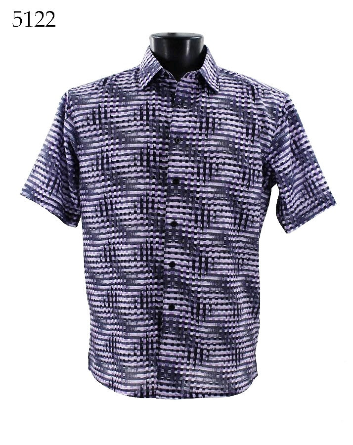 Bassiri Men's Casual Short Sleeve Shirt 5122 - Breathable Cotton Summer T-Shirt for Outdoor Activities & Daily Wear