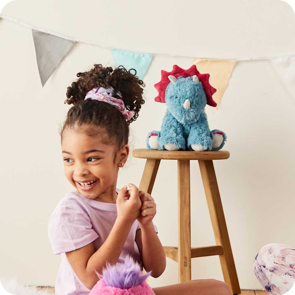 Triceratops Warmies - Soft Plush Dinosaur Microwaveable Heating Pad for Kids & Adults - Perfect for Stress Relief, Anxiety, and Cold Weather Comfort - Use at Home, Office, or Travel