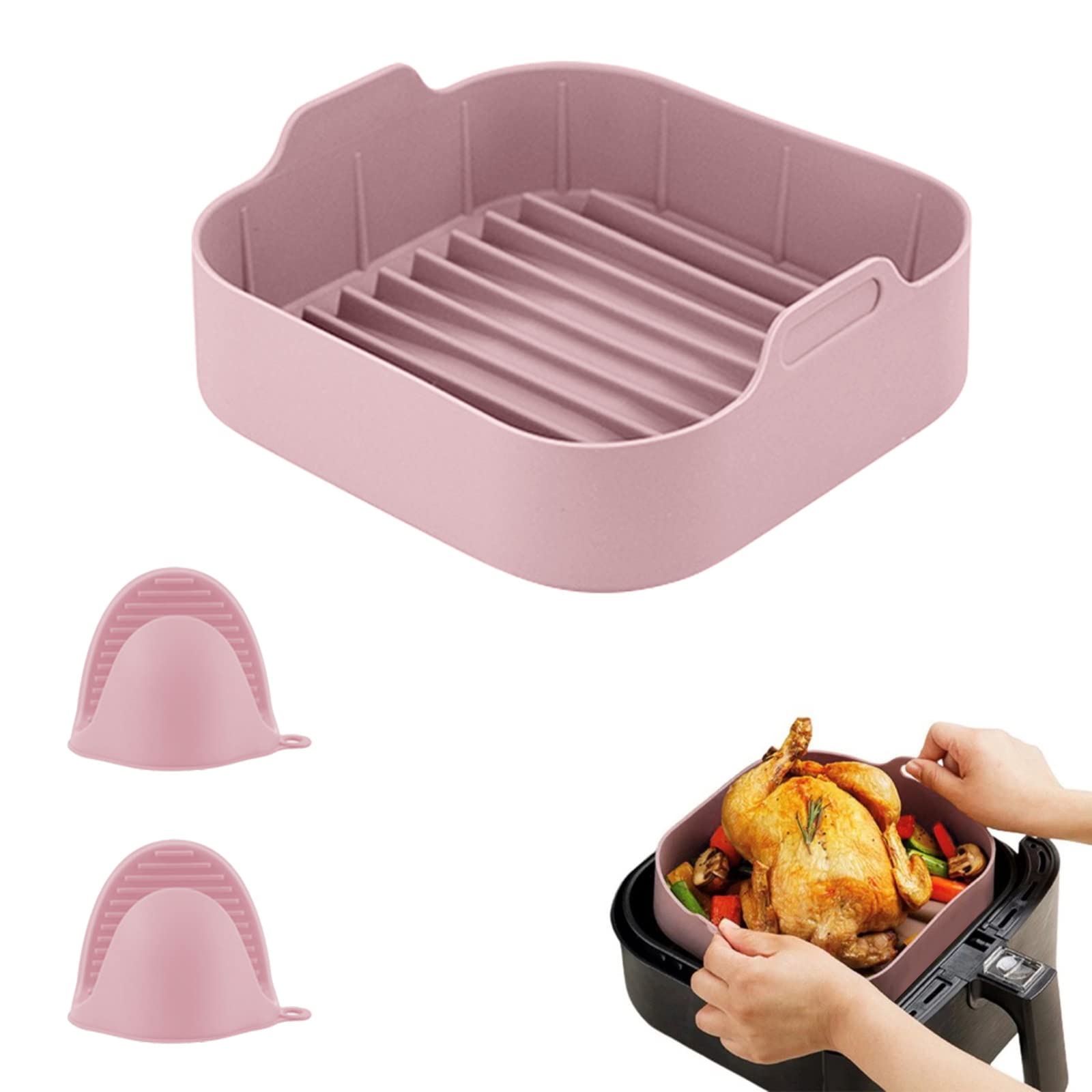 Non-Stick Square Air Fryer Silicone Basket 8.1