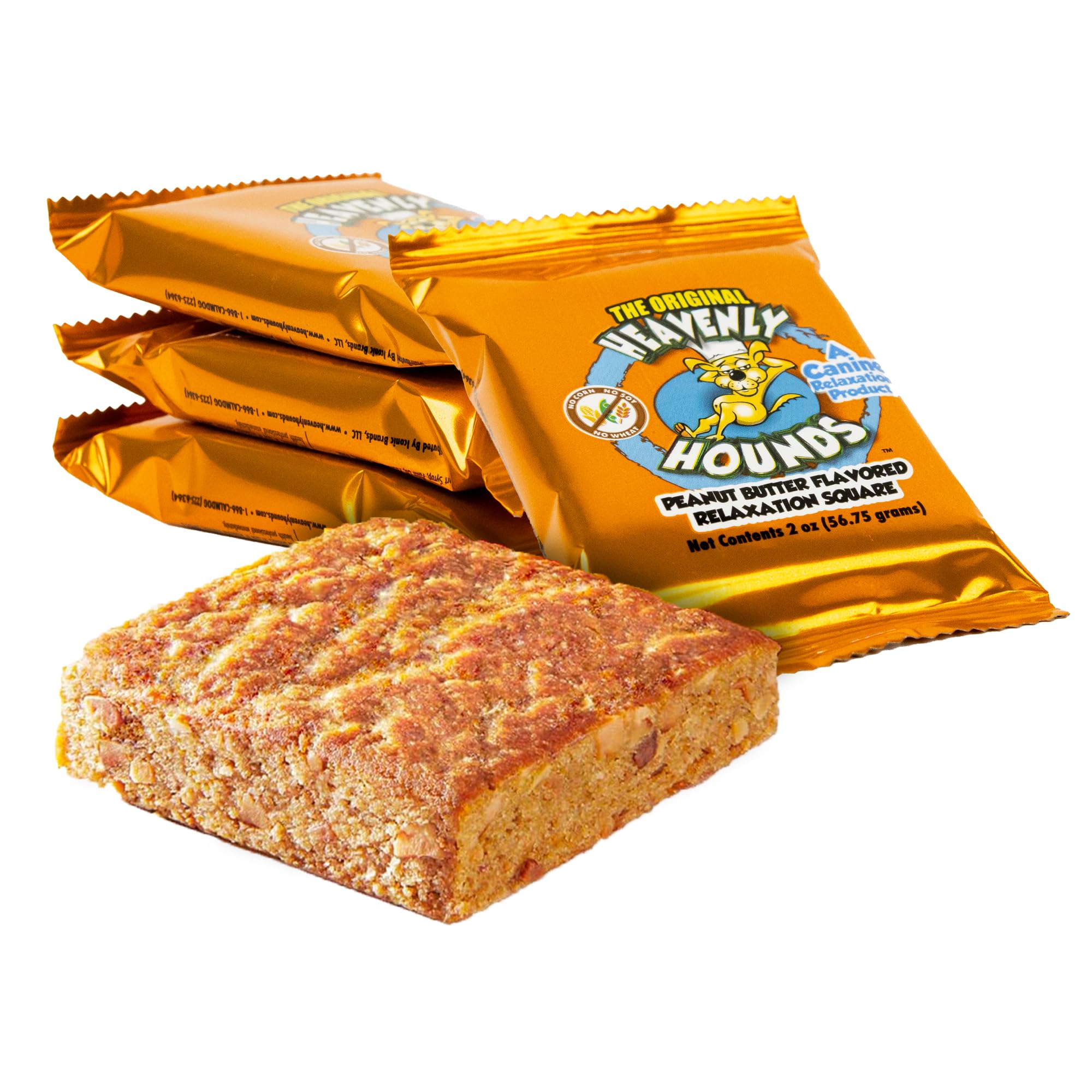 Natural Peanut Butter Chews for Dogs - Anxiety Relief Treats with Calming Ingredients - No Hemp, Grain-Free, 2 Oz (Pack of 4) - Perfect for Travel, Vet Visits & Thunderstorm Stress Relief