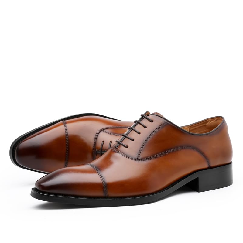 Premium Men's Oxford Dress Shoes - Classic Lace-Up Formal Leather Shoes for Business & Wedding | Comfortable & Stylish Office & Evening Wear