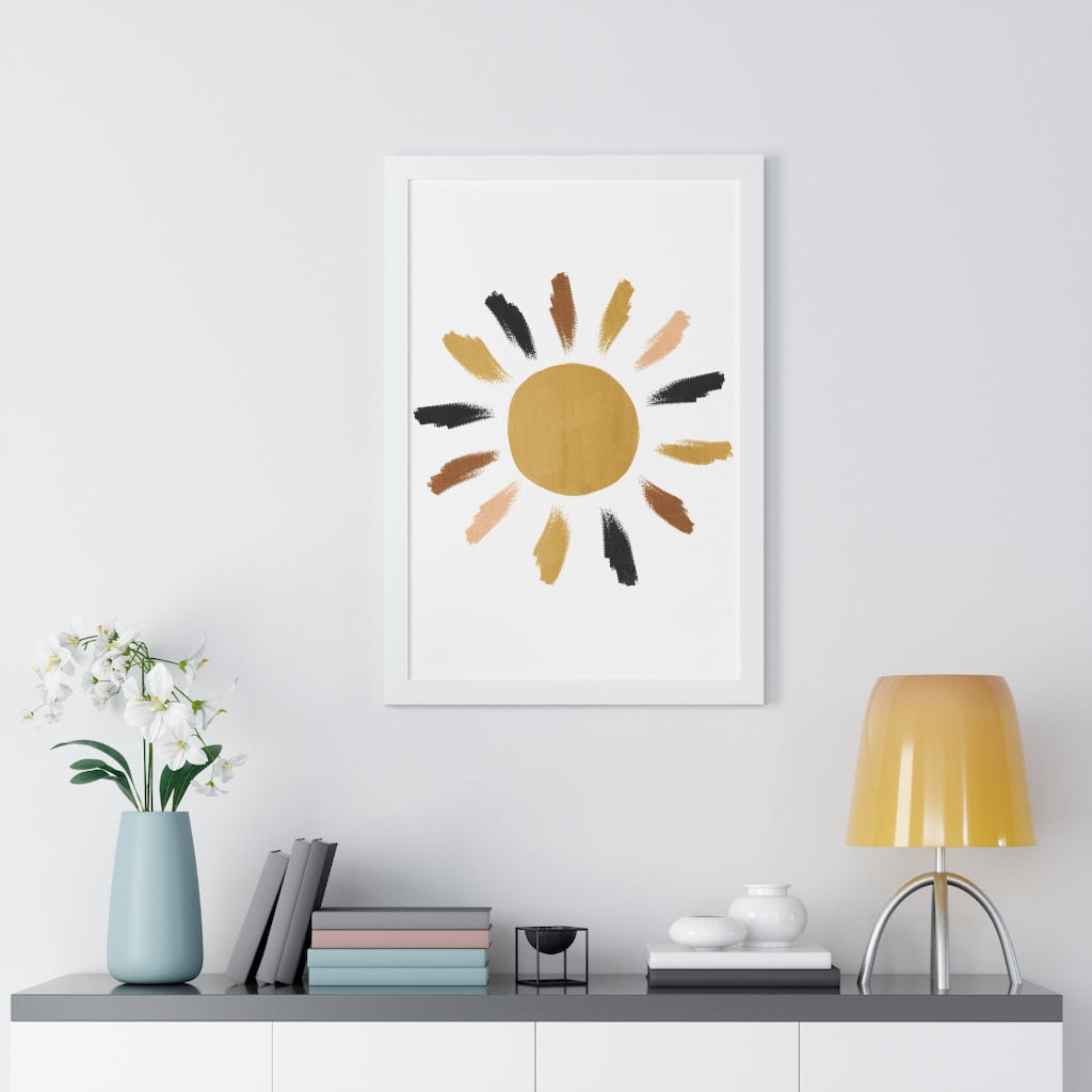 Modern Sunshine Framed Vertical Poster - Wall Art Decor for Living Room, Bedroom & Office - Perfect for Home & Office Decoration