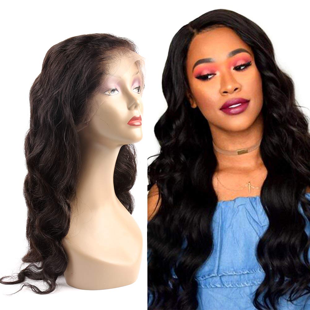 Natural Color Body Wave Full Lace Wigs 100% Brazilian Virgin Human Hair for Women - 150% Density 10 Inch - Perfect for Daily Wear, Parties & Special Occasions