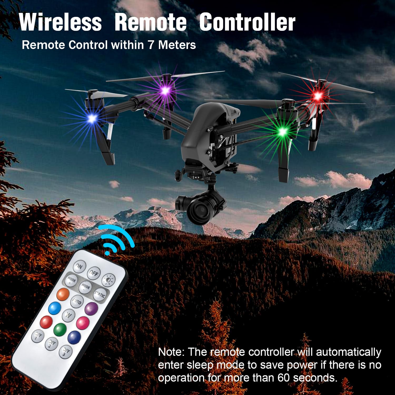 4PCS Wireless LED Strobe Lights with Remote Control - 8 Color Rechargeable Anti-Collision Emergency Warning Lights for Car, Motorcycle, Bike, Drone, Aircraft | Perfect for Night Rides, Roadside Emergencies & Vehicle Safety
