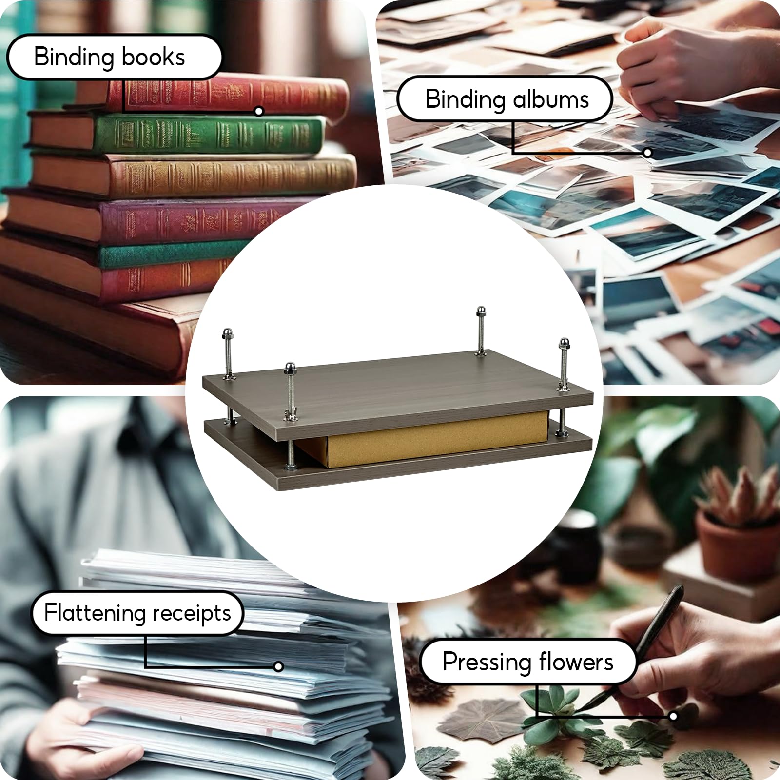 Professional Book Press & Flower Press Kit - 17.7 x 11.8 Inch Bookbinding Tool for DIY Scrapbooking, Herb Drying, and Craft Projects | Perfect for Artists, Book Lovers & Botanical Enthusiasts