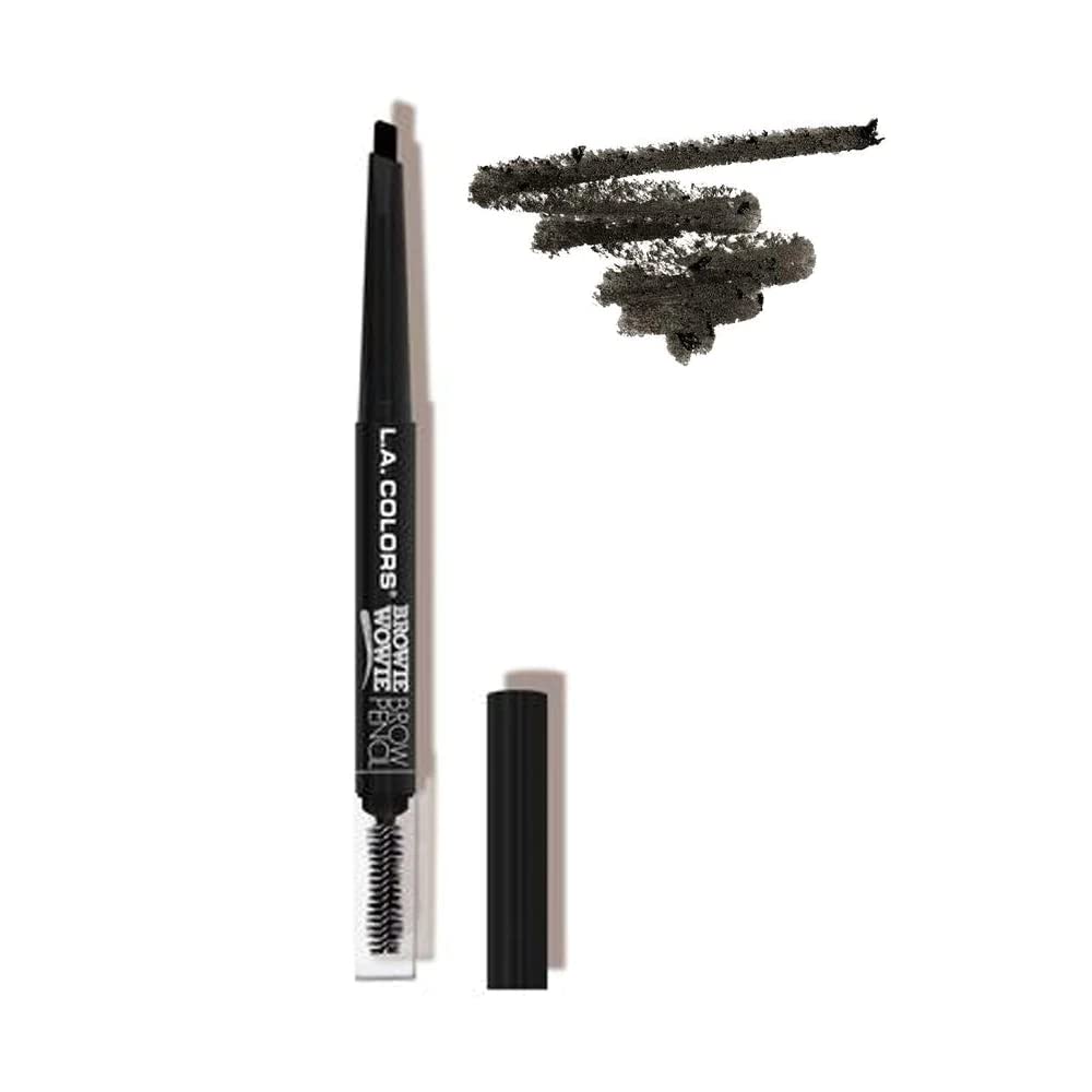 L.A. Colors Browie Wowie Eyebrow Pencil - Soft & Precise Brow Definer - Waterproof & Long-Lasting - Black (0.5g) - Perfect for Everyday Makeup & Professional Looks