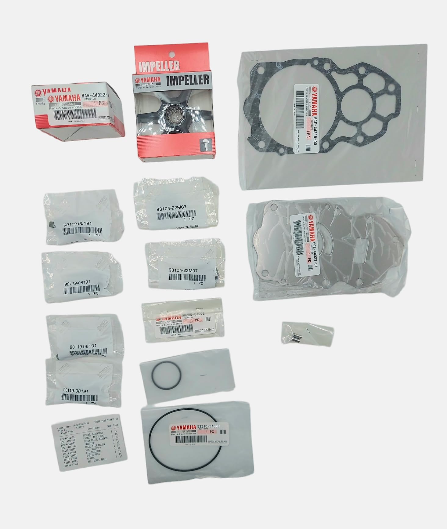 YAMAHA 6CE-W0078-00-00 Water Pump Repair Kit - Genuine OEM Replacement Part for Yamaha Outboard Motors | Marine Engine Maintenance & Boat Repair Accessories