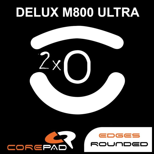 Corepad Skatez Mouse Feet for Delux M800 Ultra - Ultra Smooth Gliding Gaming Mouse Skates - Perfect for FPS, MOBA, and Esports Gaming