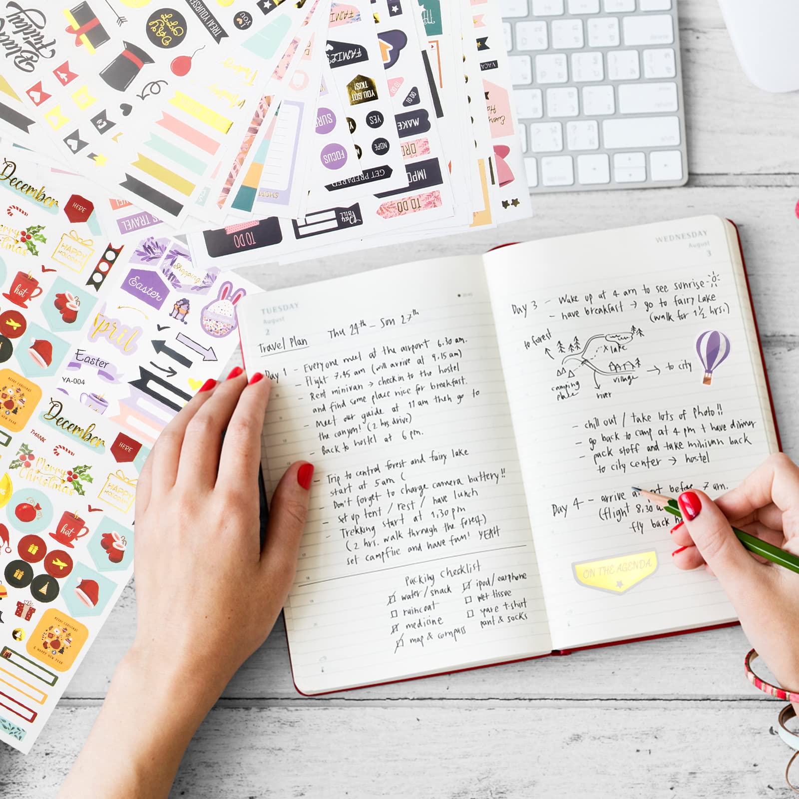 2025 Stylish Monthly Planner Stickers - 27 Sheets Set of 1230+ pcs Happy Planner Stickers & Accessories for Journals, Calendars, DIY Planner Decor - Perfect for Bullet Journaling, Scrapbooking & Gift Giving