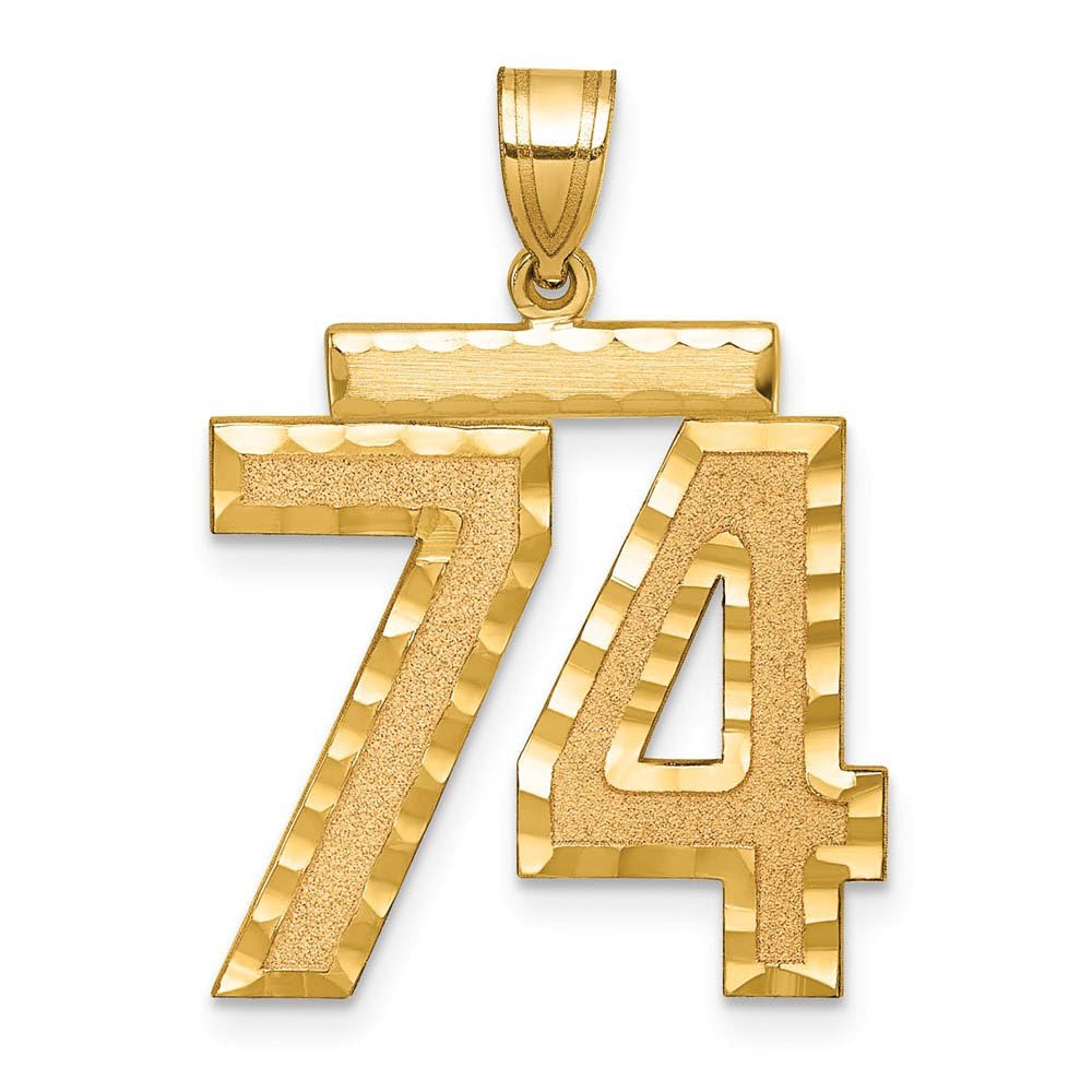 14k Yellow Gold Varsity Pendant #74 - Perfect for Graduation Gifts