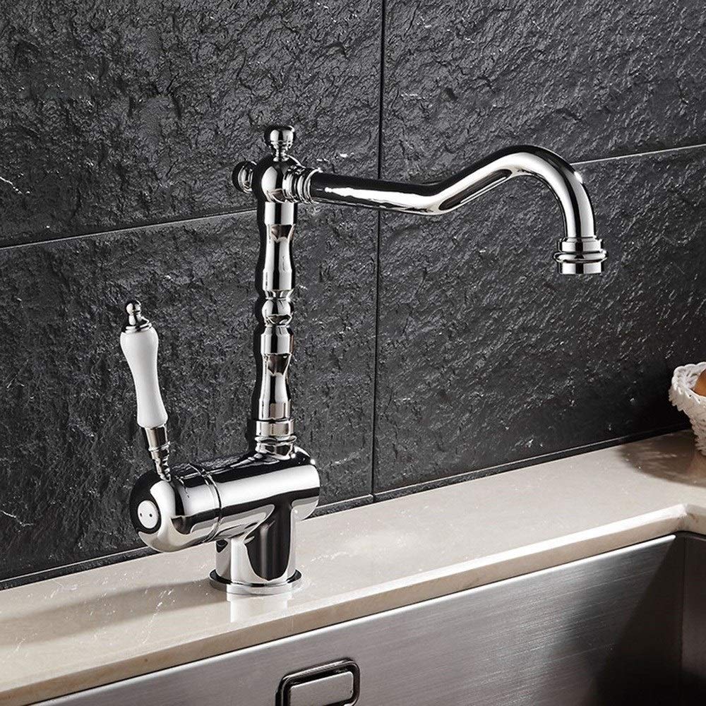Lead-Free Electroplated Kitchen Sink Mixer Tap with Swivel Sprayer - Deck Mounted Hot & Cold Water Faucet for Bathroom & Washbasin | Perfect for Modern Homes & Commercial Spaces