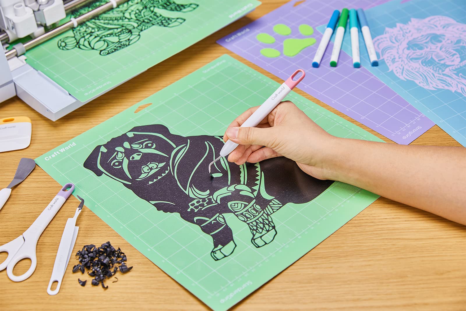 Lightgrip Cutting Mat for Cricut Maker 3/Maker/Explore 3/Air 2/Air/One (12x12 Inch, 3 Pack) - Reusable Self-Healing Craft Mat for Vinyl, Paper, Cardstock - Perfect for DIY Projects, Scrapbooking & Home Decor