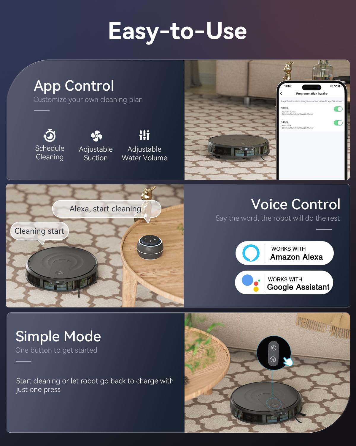 Robot Vacuum and Mop Combo with LiDAR Navigation | 9000Pa Suction Robotic Vacuum Cleaner | Ultra Slim Design | 200 Min Runtime | Auto Recharge | Customizable Cleaning for Pet Hair & Hard Floors | Perfect for Homes with Pets, Carpets & Hardwood Floors