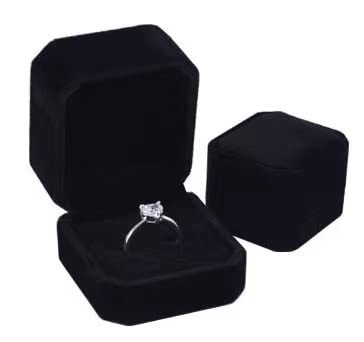 1pc Velvet Jewelry Gift Box - Elegant Ring Box for Engagement, Wedding, Proposal - Perfect for Men & Women - Black Velvet Ring Holder for Ceremonies & Special Occasions