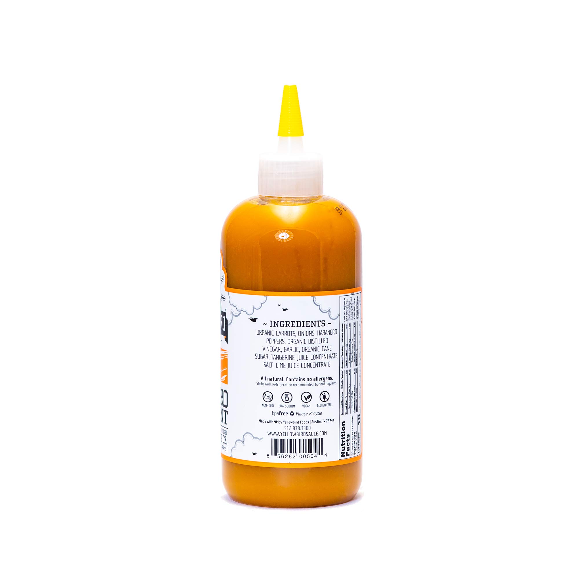 Yellowbird Habanero Hot Sauce - Medium Spicy Vegan Pepper Sauce with Garlic, Carrots & Tangerine | Plant-Based, Gluten-Free, Non-GMO Condiment | 19.6 oz (2 Pack) | Perfect for Tacos, Wings, Burgers & BBQ | Made in Texas
