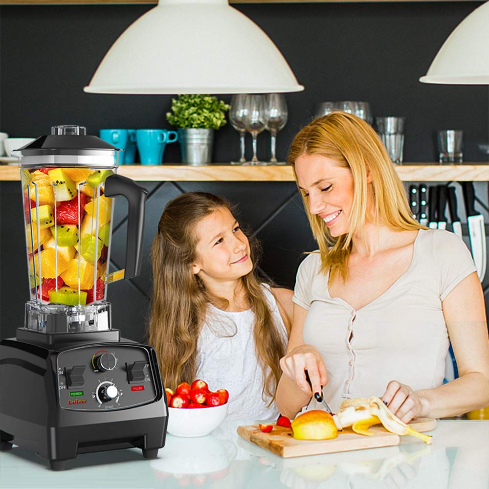 2200W High-Power Professional Countertop Blender - 2L Glass Jar for Smoothies, Shakes & Food Prep - Built-in Timer, Quiet Operation - Perfect for Home Kitchens, Juice Bars & Healthy Lifestyles