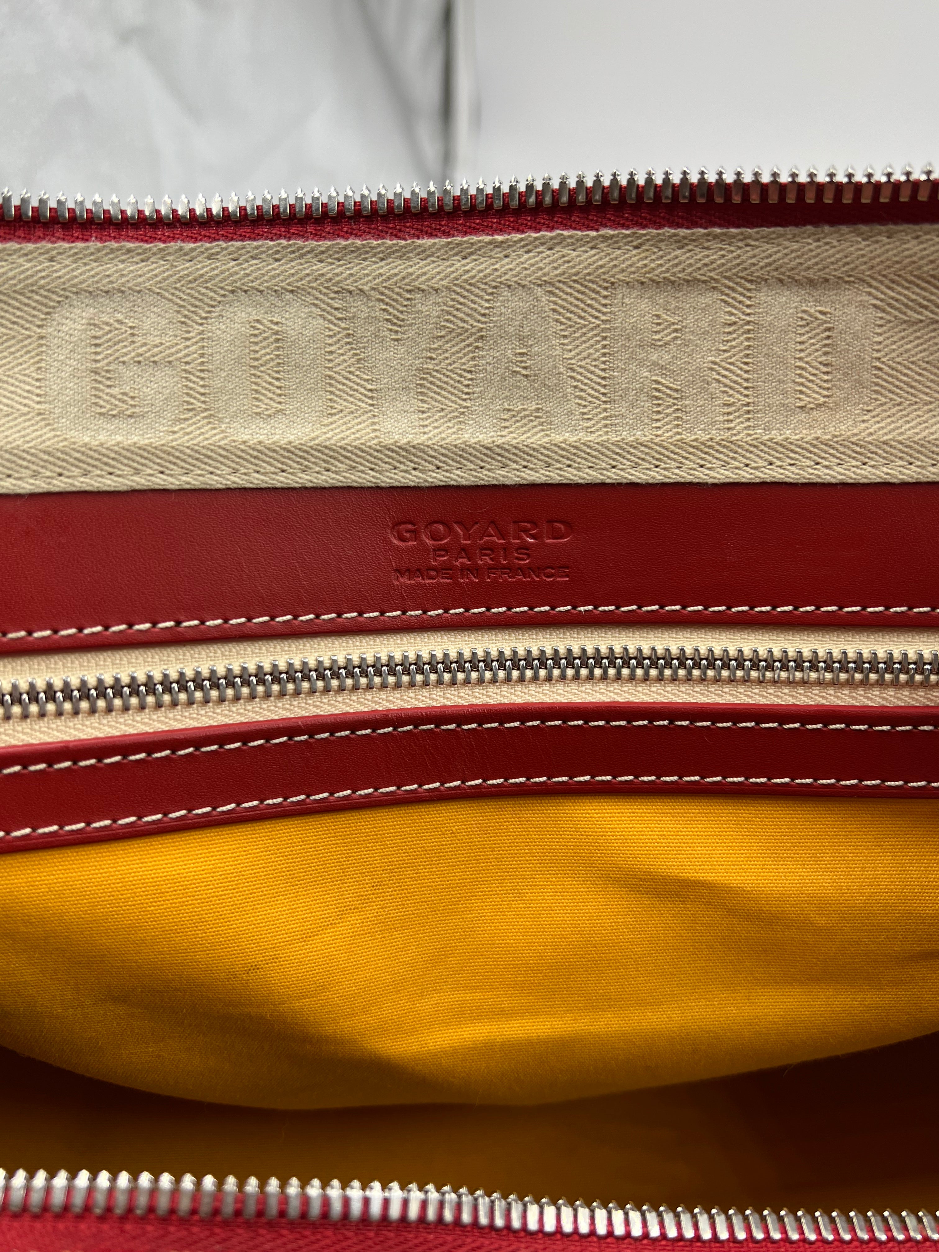 Goyard Red Croisiere 50 Duffle Bag - Luxury Travel Duffel for Men & Women - Waterproof Weekend Gym & Sports Overnight Bag - Perfect for Travel, Gym, Workout & Vacation