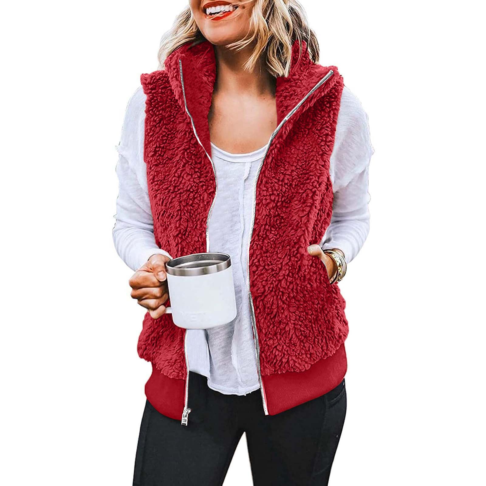 2024 Black Friday Deals: Women's Sherpa Lined Fleece Denim Jacket - Warm Puffy Vest Coat for Fall & Winter Fashion | Outdoor Activities, Casual Wear, Layering
