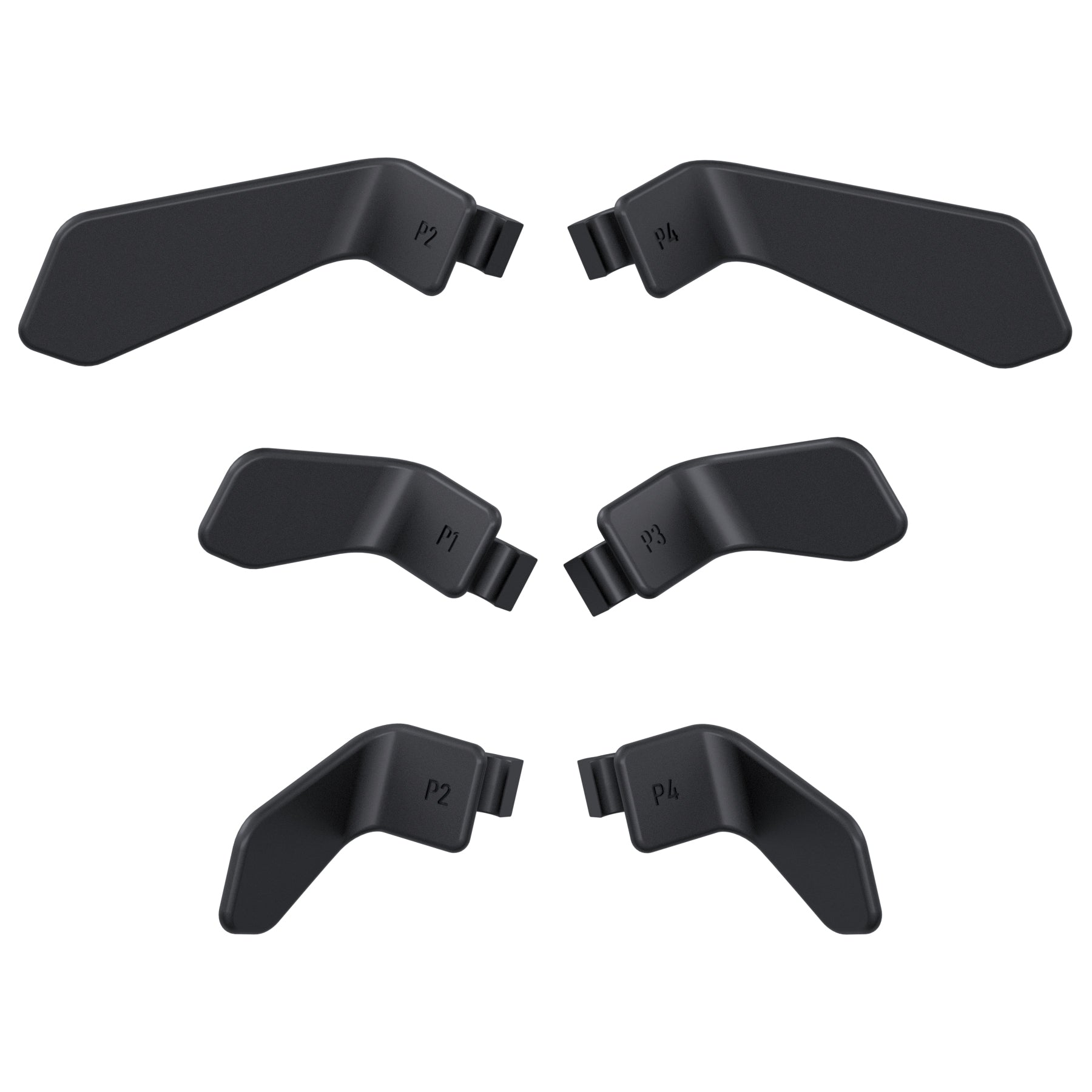 eXtremeRate 6-in-1 Metallic Replacement Interchangeable Back Paddles for Xbox One Elite/Elite Series 2/Elite 2 Core Controller - Black | Enhanced Gaming Performance for FPS, Racing & Competitive Play