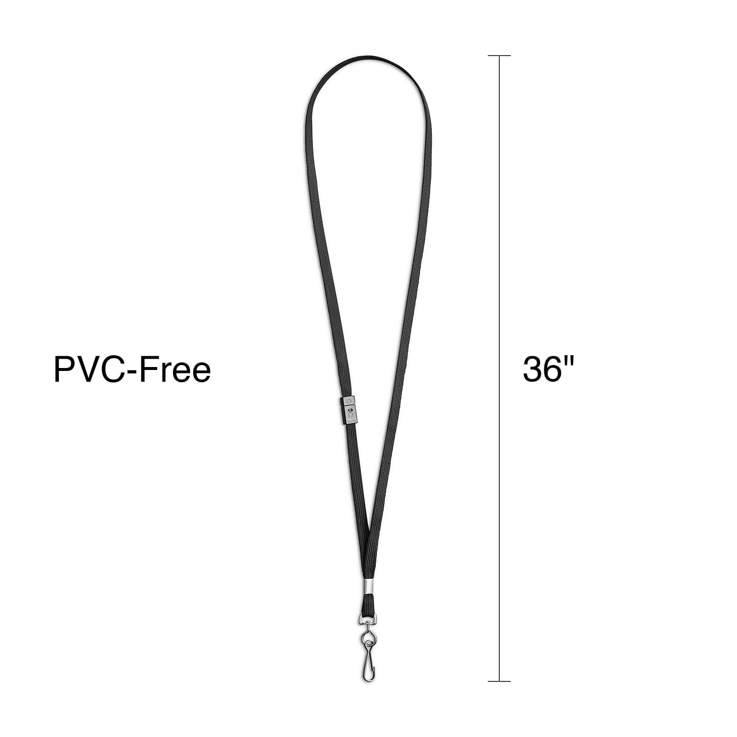 Staples 491443 Breakaway Lanyards for ID Badges - 12 Pack Black Safety Neck Straps for Work, School & Events