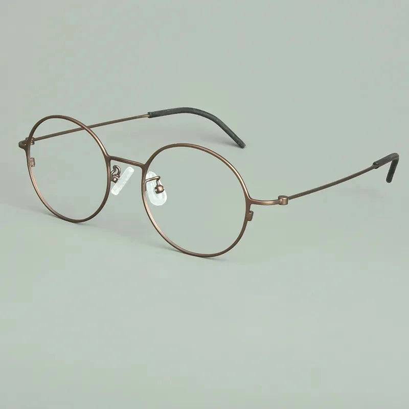 Aimee Unisex Full Rim Round Titanium Eyeglasses Frame 14502 - Lightweight Durable Glasses for Men & Women, Perfect for Reading, Work, and Everyday Use