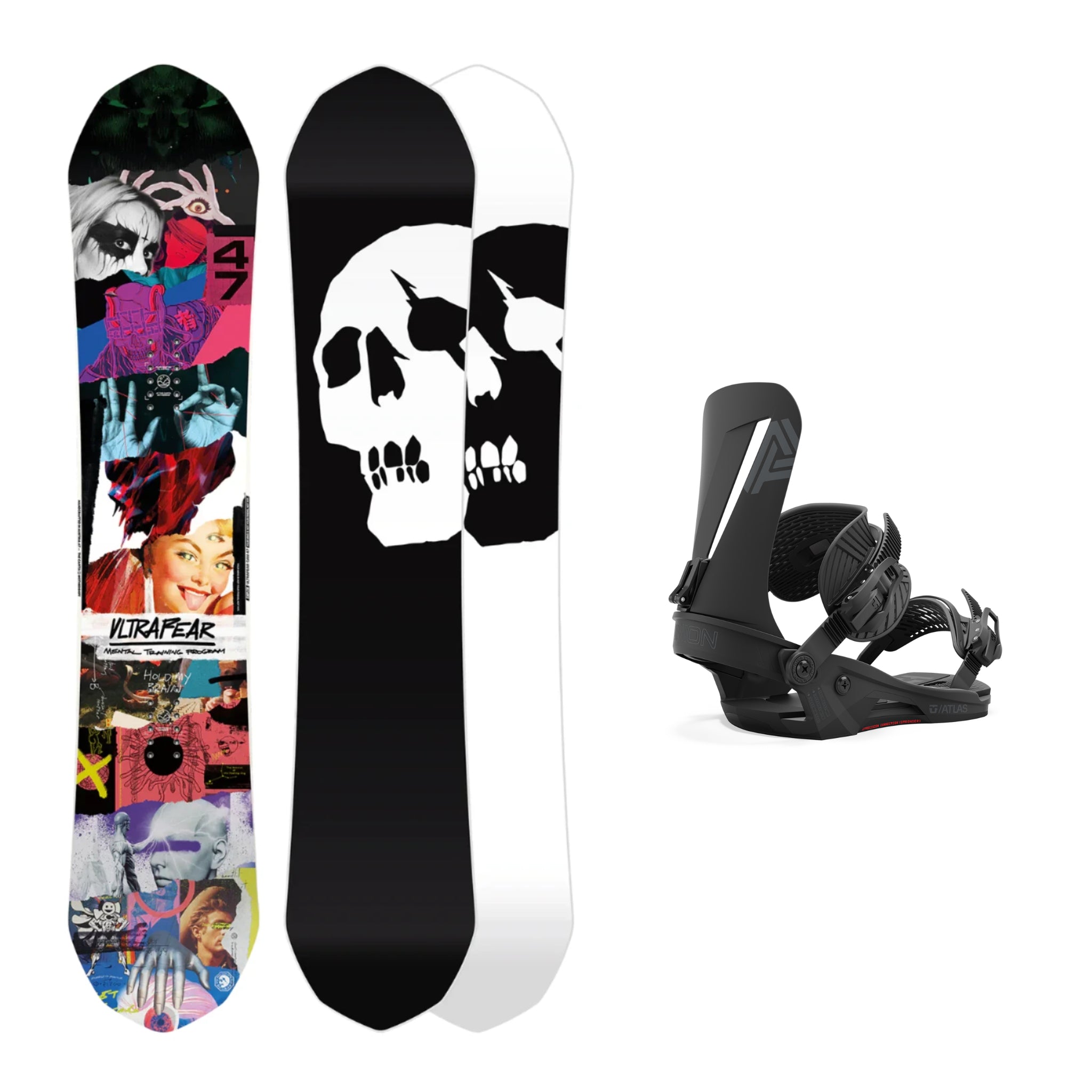 CAPiTA Ultrafear Snowboard with Union Atlas Bindings 2025 - All-Mountain Freestyle Snowboard for Men & Women | Perfect for Park, Powder & Backcountry Riding
