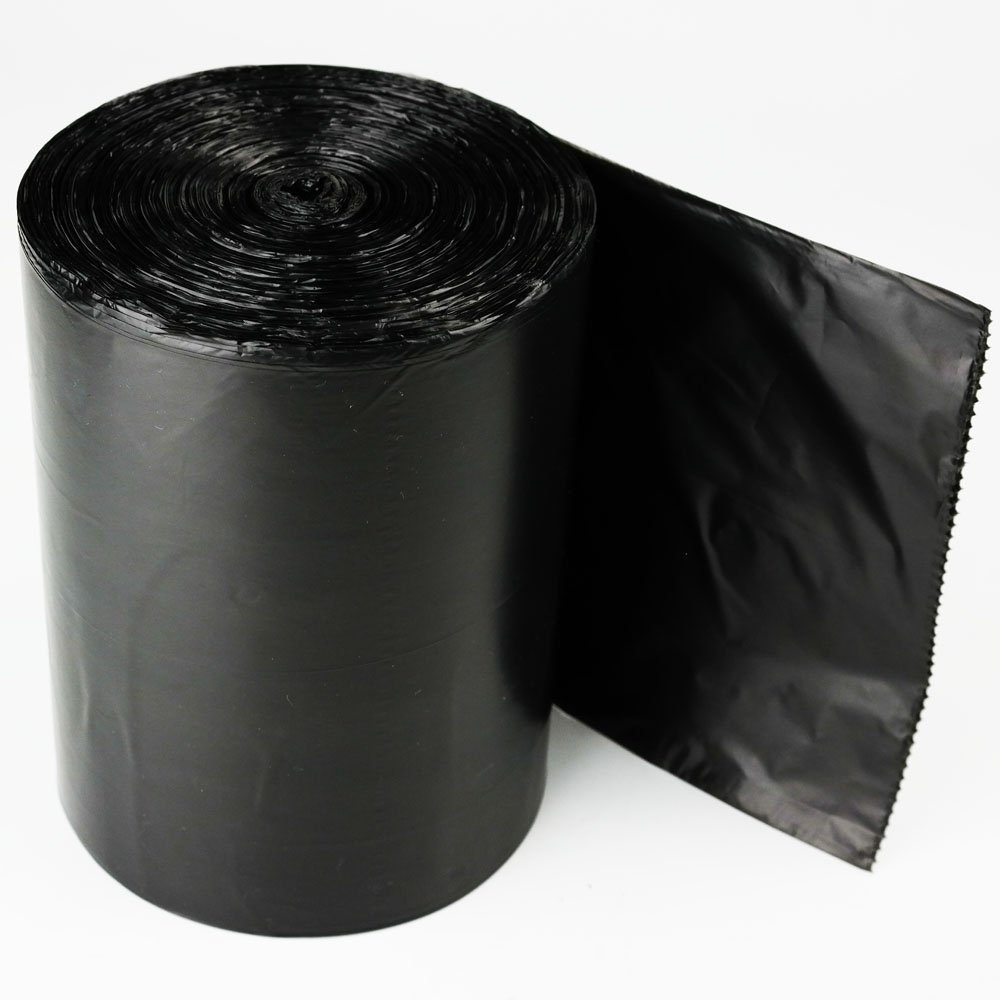 1.8 Gallon Trash Can Liners - 130 Count Black Garbage Bags for Kitchen, Bathroom & Office Waste Disposal