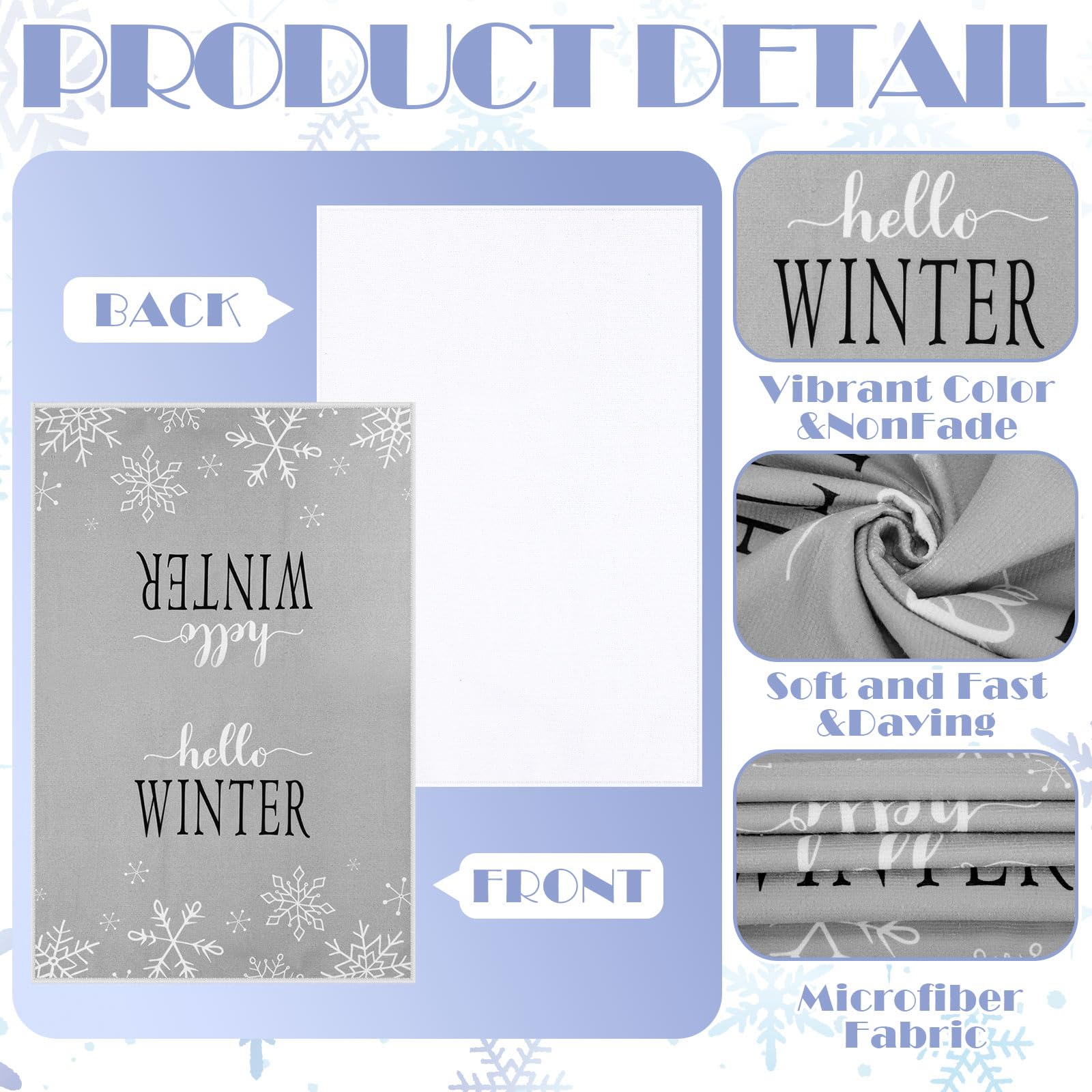 Macarrie 6-Piece Christmas Kitchen Towel Set - Snowflake, Tree & Mistletoe Designs | Holiday Dish Cloths & Hand Towels for Farmhouse Decor | Perfect for Christmas Cooking, Baking & Winter Home Decor
