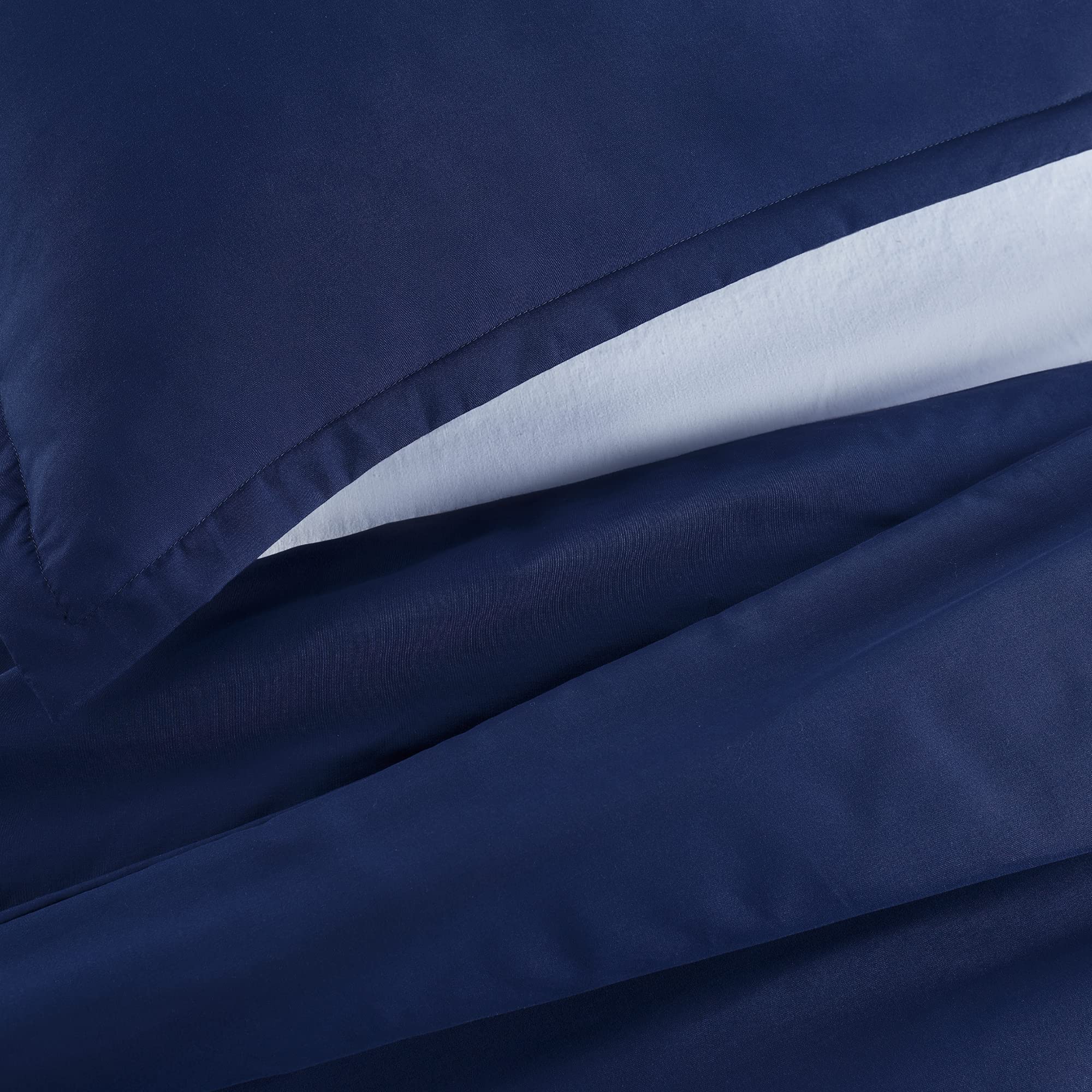 SERTA Simply Clean Ultra Soft Hypoallergenic Stain Resistant 2-Piece Duvet Cover Set - Navy Blue, Twin/Twin XL Size - Perfect for Kids' Rooms, Guest Bedrooms & Dorm Essentials
