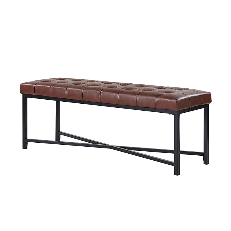 Arnold Versatile Elegance: Genuine Leather Bench with Button Tufted Design - Perfect for Living Room, Bedroom & Entryway Decor