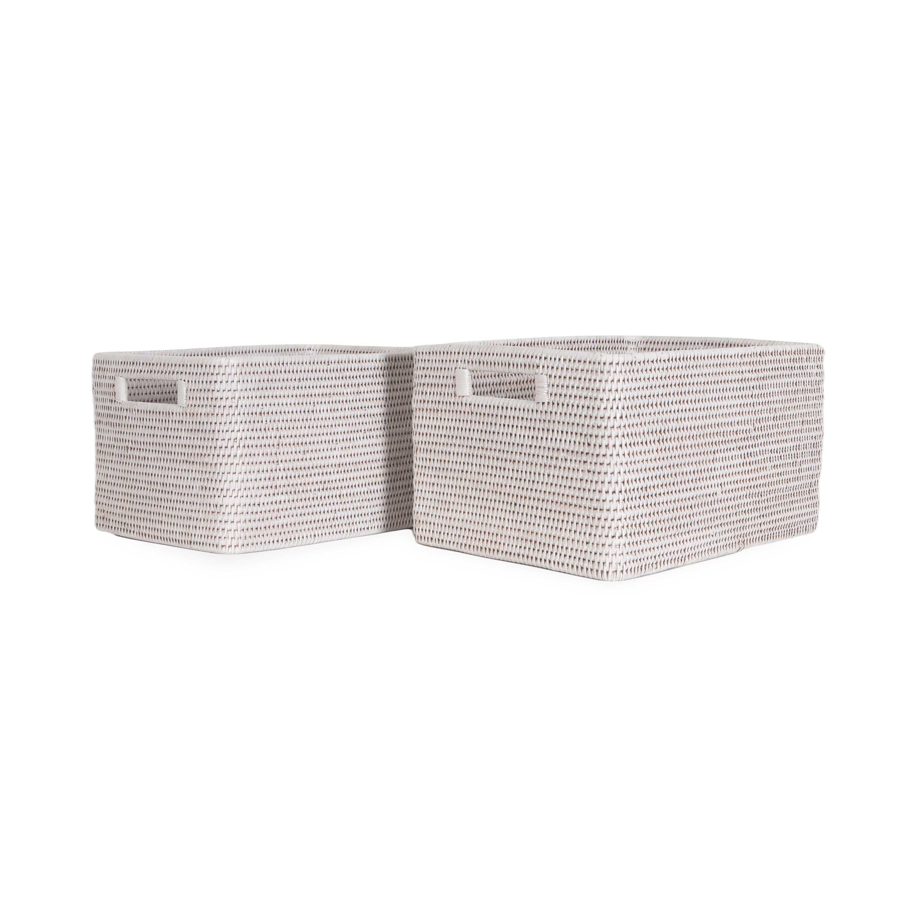 Natural Rattan Storage Baskets - Handwoven Wicker Baskets for Home Organization (Set of 3) - Perfect for Living Room, Bedroom, Bathroom & Nursery Storage