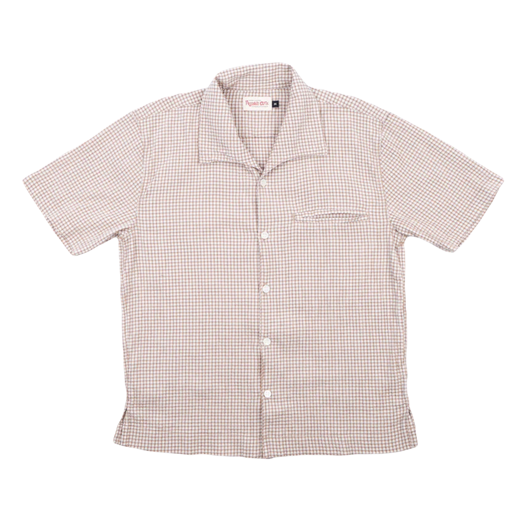 Freenote Cayucos Seersucker White Plaid Shirt - Men's Casual Button Down for Summer Beach & Outdoor Activities