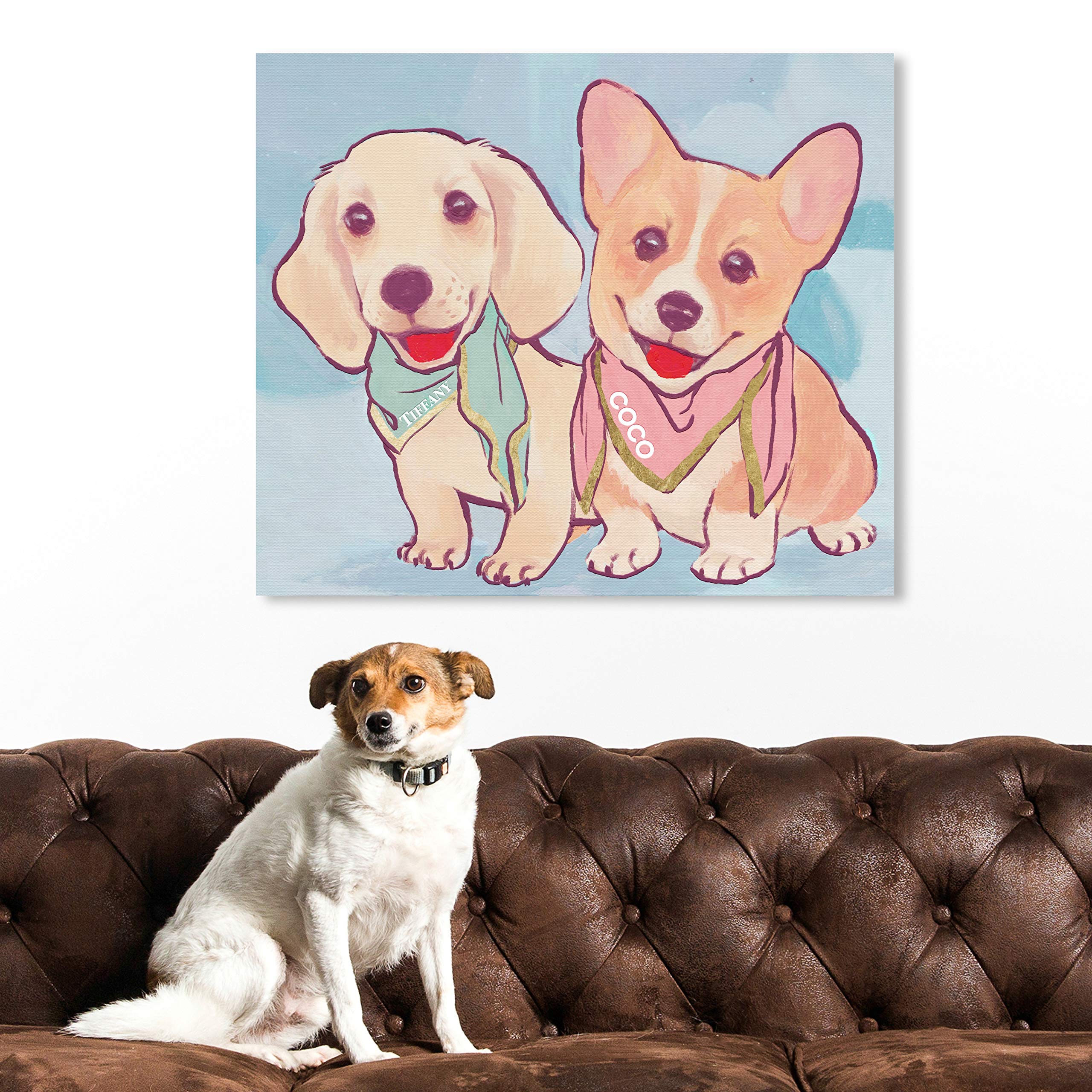 Oliver Gal Artist Co. Short and Cute Puppies Wall Art Canvas Print - 24
